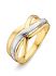 Bicolor gouden cross-over ring