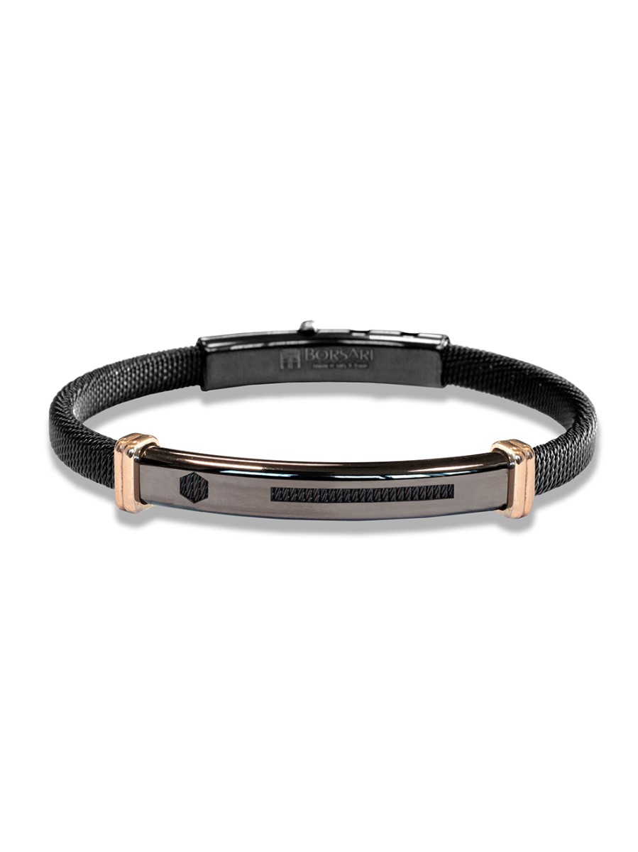 Stalen armband met roségoud br-imper04ao