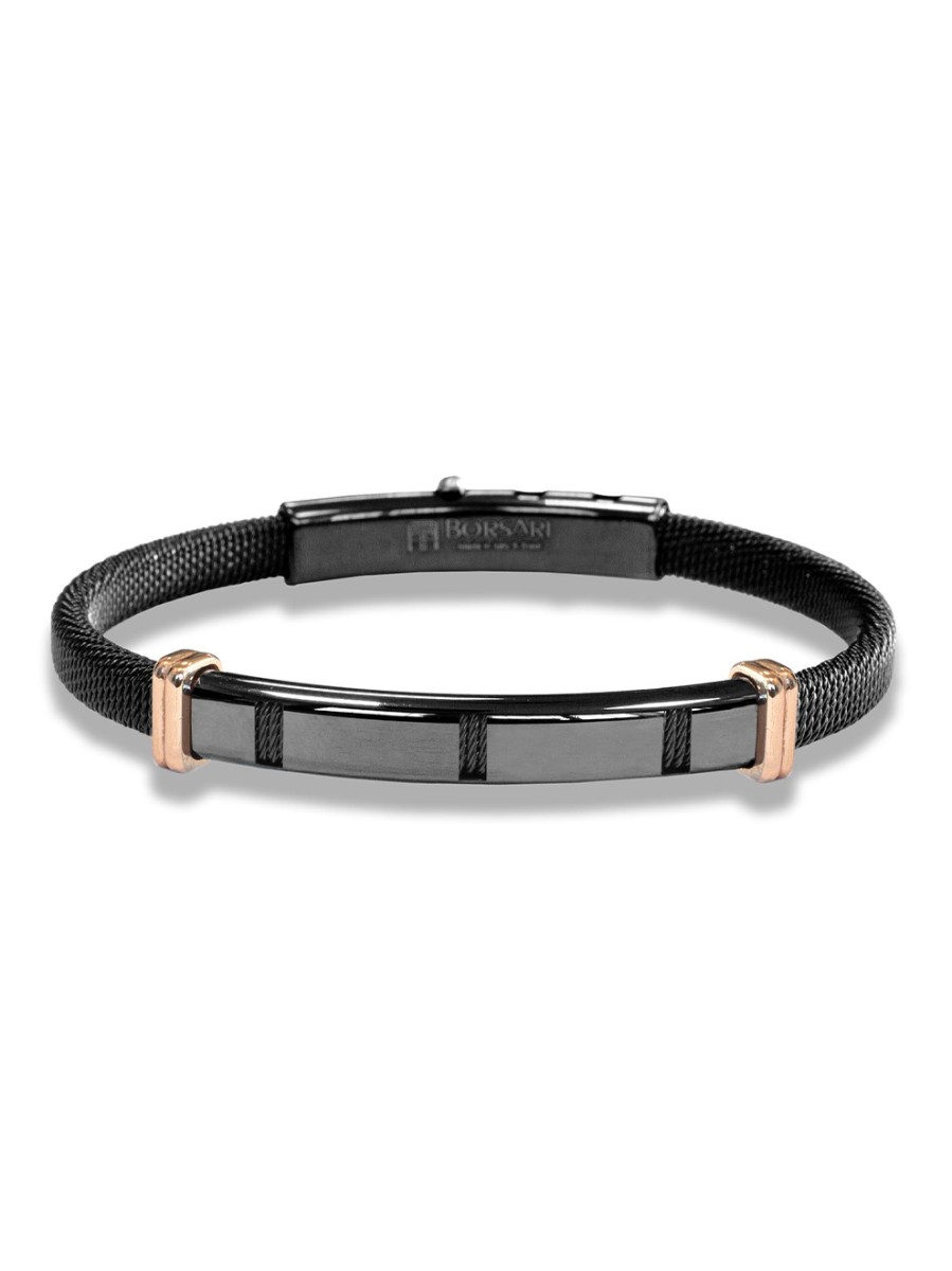 Stalen armband met roségoud br-imper04bo