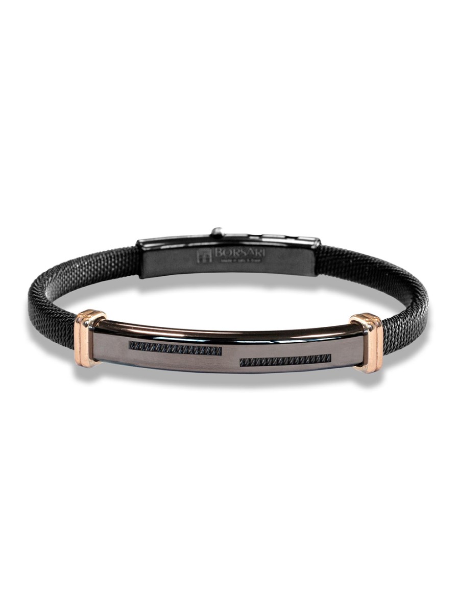 Stalen armband met roségoud br-imper04co