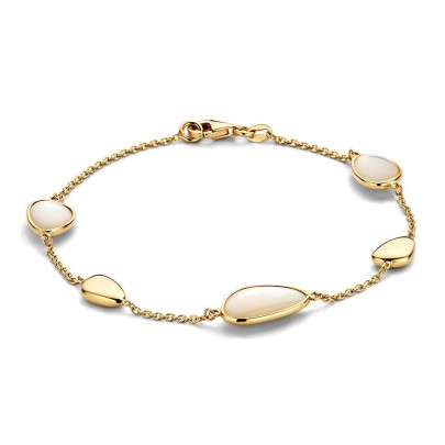 Geelgouden armband met parelmoer