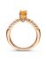 Roségouden entourage ring met oranje saffier en briljant