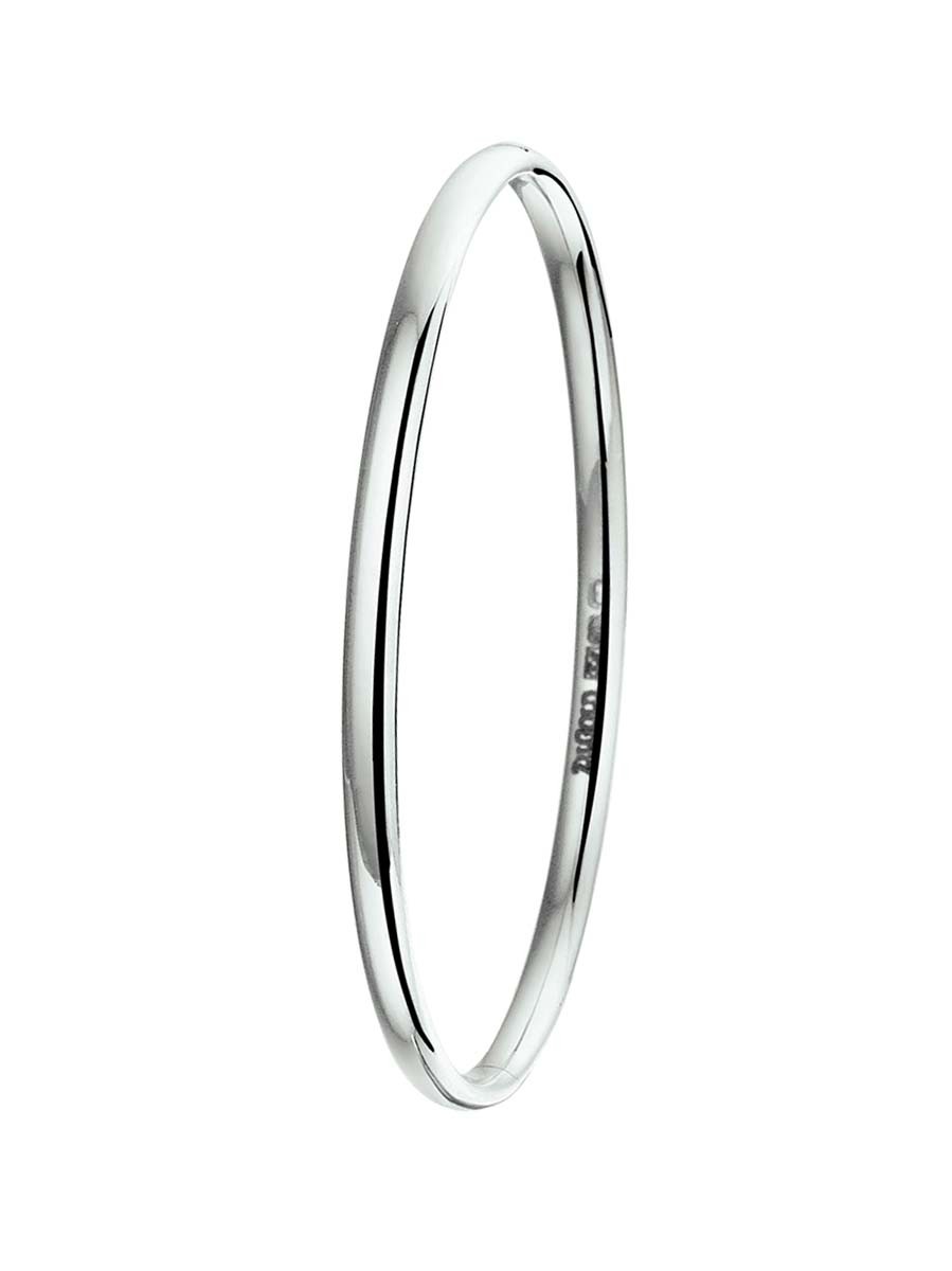 Witgouden bangle 4mm massief