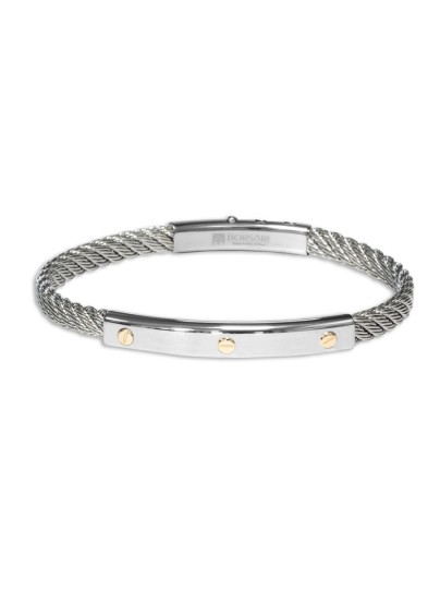 Stalen armband met roségoud br-sk01d