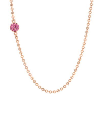 Stardust collier met roze saffier en diamant