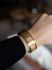 Vintage geelgouden slavenarmband met bewerking