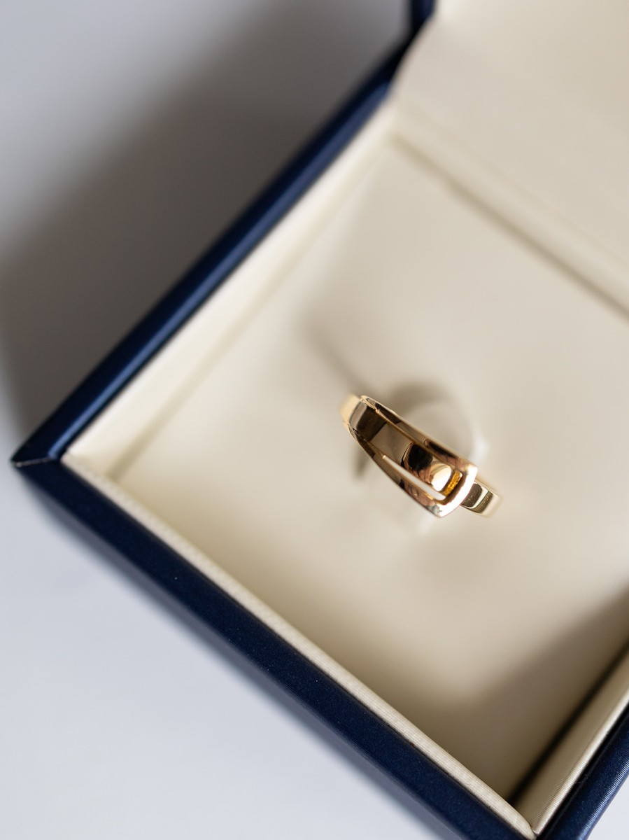 Vintage geelgouden gesp ring