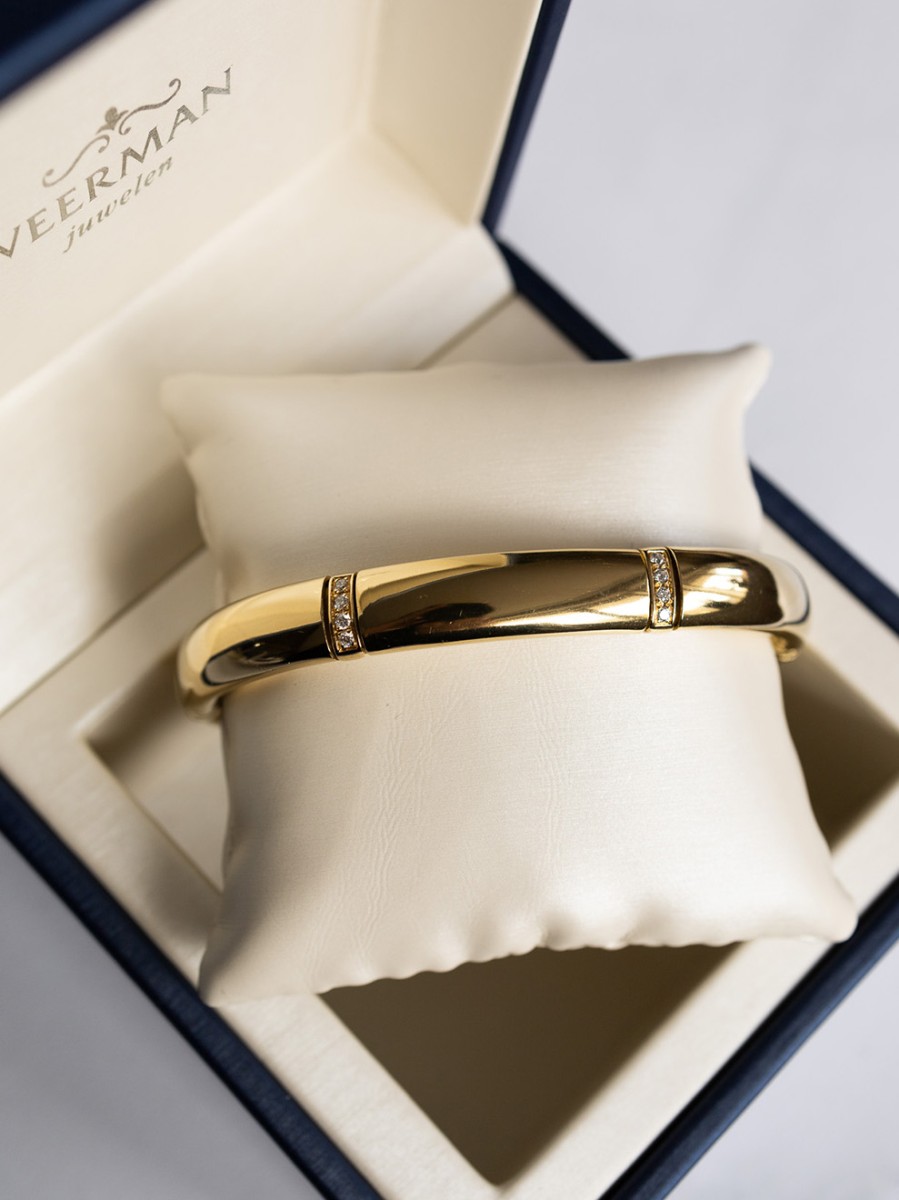 Vintage geelgouden armband met briljant