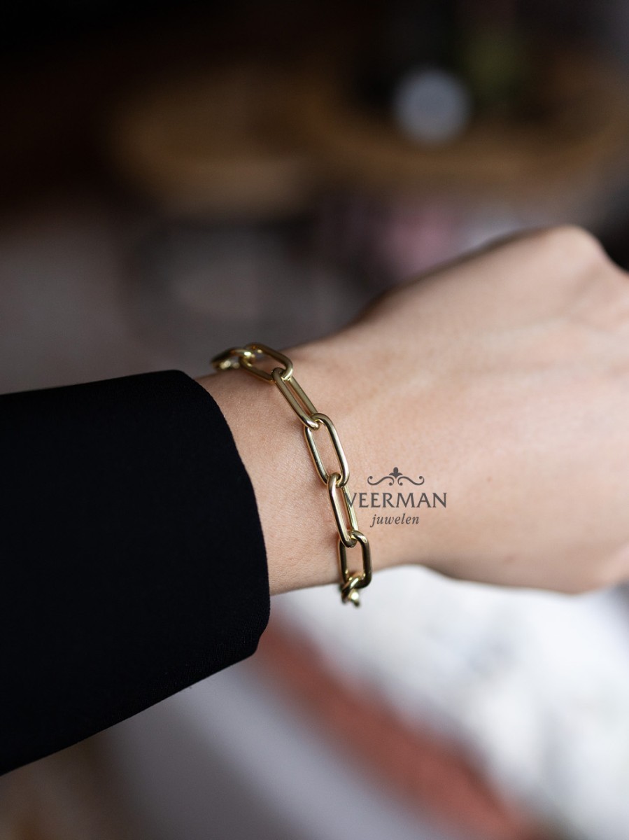 Vintage geelgouden schakelarmband