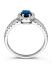 Witgouden entourage ring met diamant en ovale saffier