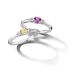 Witgouden ring roze saffier en diamant -3