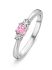 Witgouden ring roze saffier en diamant